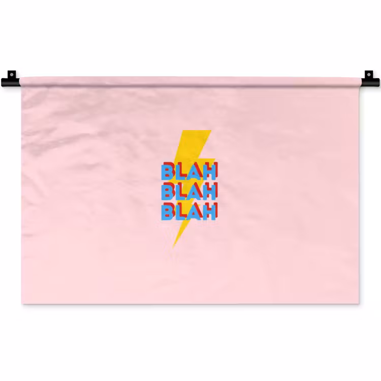Blah - Bliksem - Roze Wandkleed katoen klein -zz3d