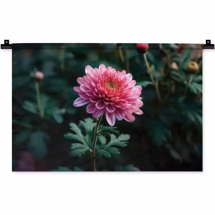 Blad - Chrysant - Roze - Schaduw Wandkleed katoen klein -zz3d