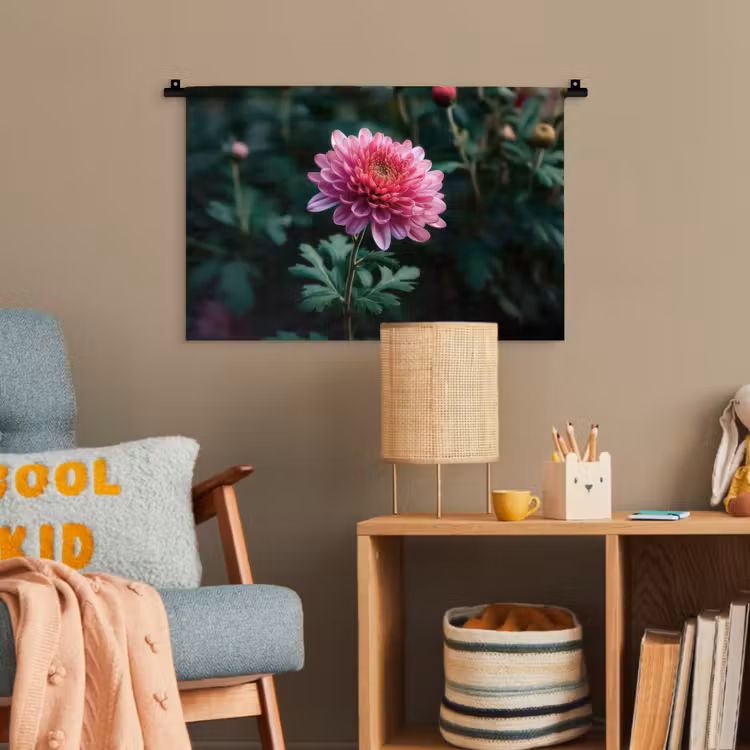 Blad - Chrysant - Roze - Schaduw Wandkleed katoen klein -wsfeer4_kind