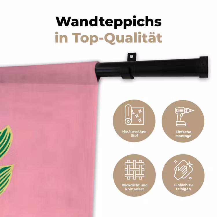 Blad - Groen - Illustratie - Minimalistisch Wandkleed katoen klein -tsfeer2_DE