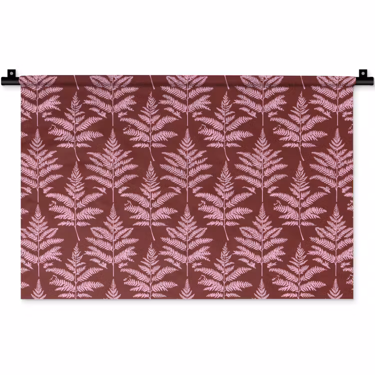 Blad - Patroon - Paars Wandkleed katoen klein 269 -zz3d