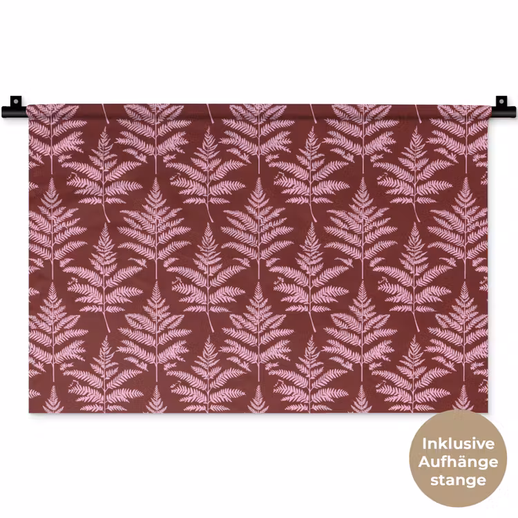 Blad - Patroon - Paars Wandkleed katoen klein 269 -t3d_DE