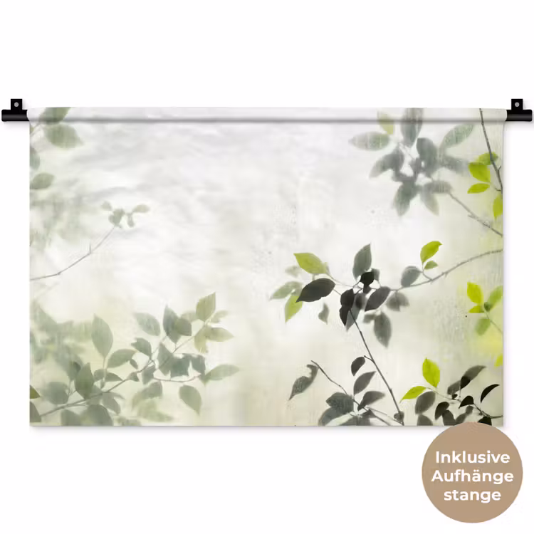 Blad - Schaduw - Natuur - Abstract - Groen Wandkleed katoen klein -t3d_DE