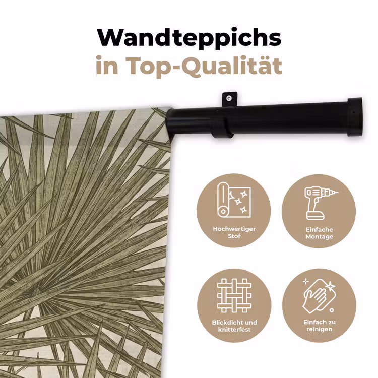 Blad - Tropisch - Patroon - Natuur - Groen Wandkleed katoen klein -tsfeer2_DE