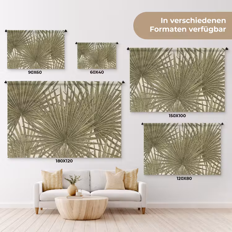 Blad - Tropisch - Patroon - Natuur - Groen Wandkleed katoen klein -tsfeer8_DE