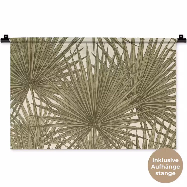 Blad - Tropisch - Patroon - Natuur - Groen Wandkleed katoen klein -t3d_DE