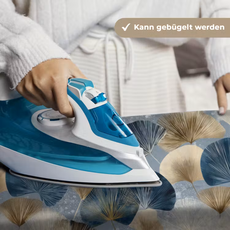 Bladeren - Abstract - Goud - Blauw Wandkleed katoen klein -tsfeer9_DE
