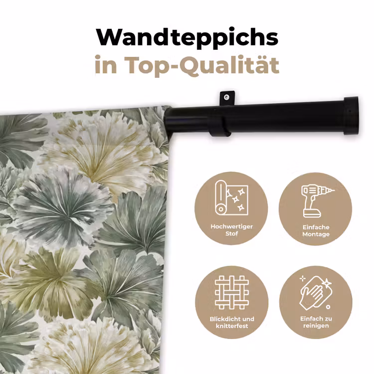 Bladeren - Botanisch - Groen Wandkleed katoen klein 269 -tsfeer2_DE