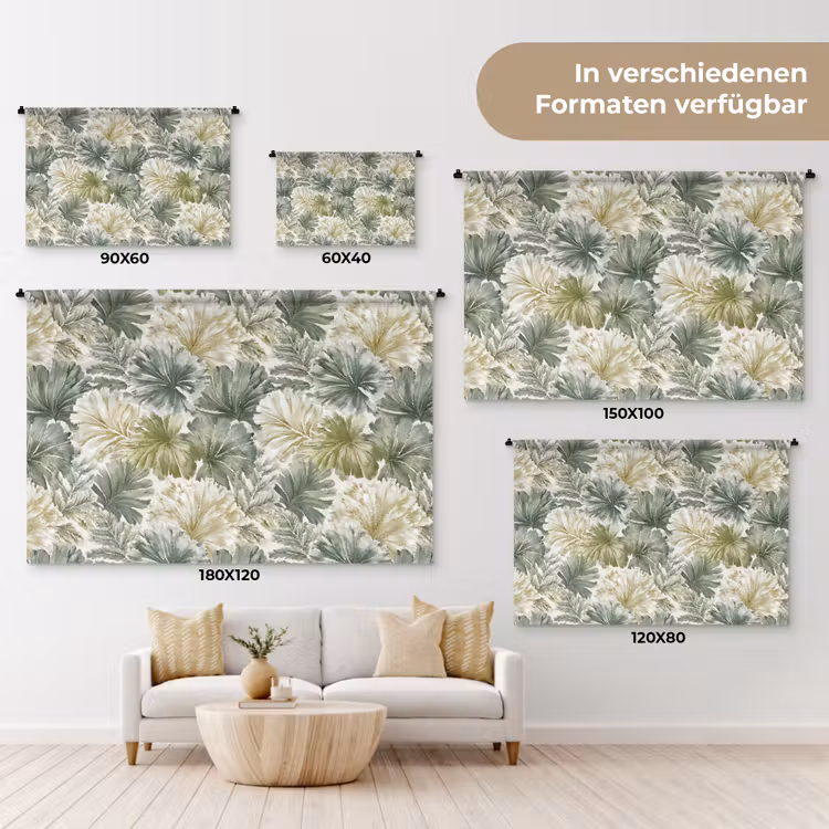 Bladeren - Botanisch - Groen Wandkleed katoen klein 269 -tsfeer8_DE
