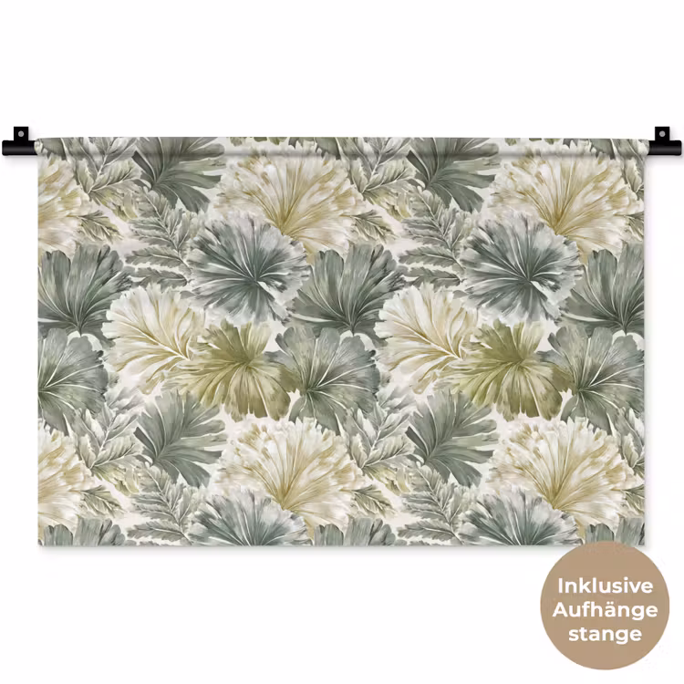 Bladeren - Botanisch - Groen Wandkleed katoen klein 269 -t3d_DE