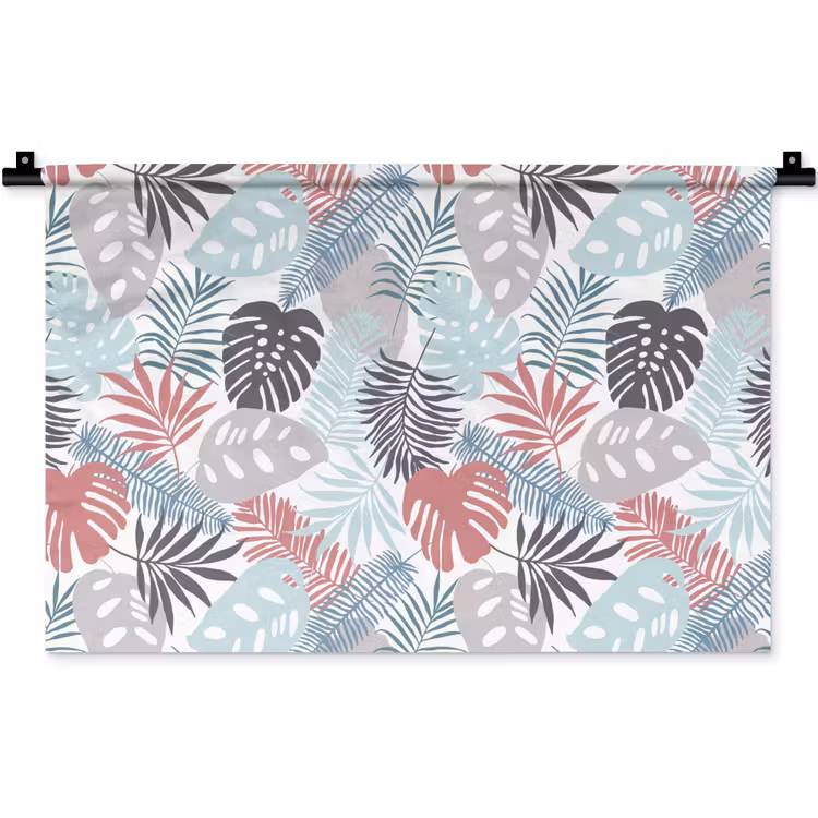 Bladeren - Jungle - Pastel - Tropisch Wandkleed katoen klein -zz3d
