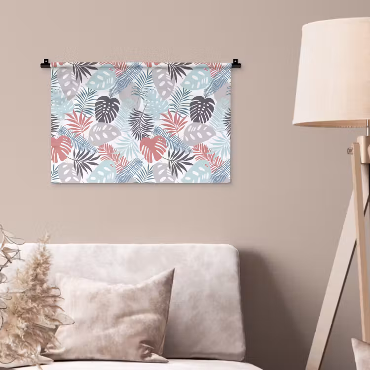 Bladeren - Jungle - Pastel - Tropisch Wandkleed katoen klein -sfeer4