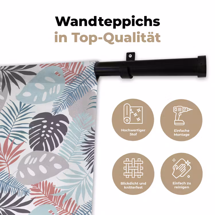 Bladeren - Jungle - Pastel - Tropisch Wandkleed katoen klein -tsfeer2_DE