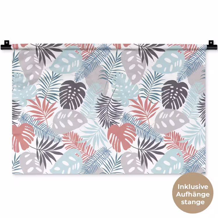 Bladeren - Jungle - Pastel - Tropisch Wandkleed katoen klein -t3d_DE