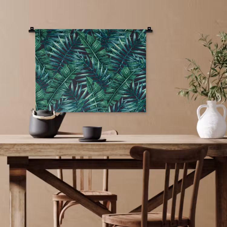 Bladeren - Jungle - Tropical Wandkleed katoen klein -sfeer6