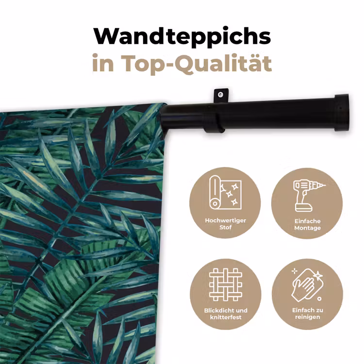Bladeren - Jungle - Tropical Wandkleed katoen klein -tsfeer2_DE