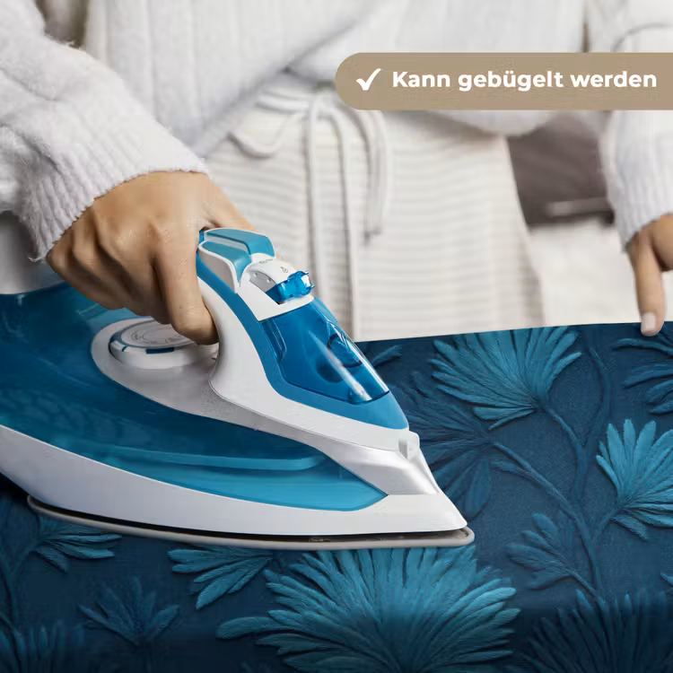 Bladeren - Reliëf - Patroon - Oceaanblauw - Modern Wandkleed katoen klein 269 -tsfeer9_DE