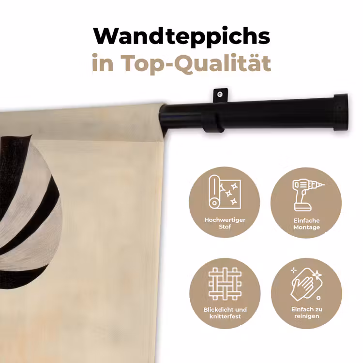Bladeren - Gestreept - Stengel - Beige Wandkleed katoen klein -tsfeer2_DE