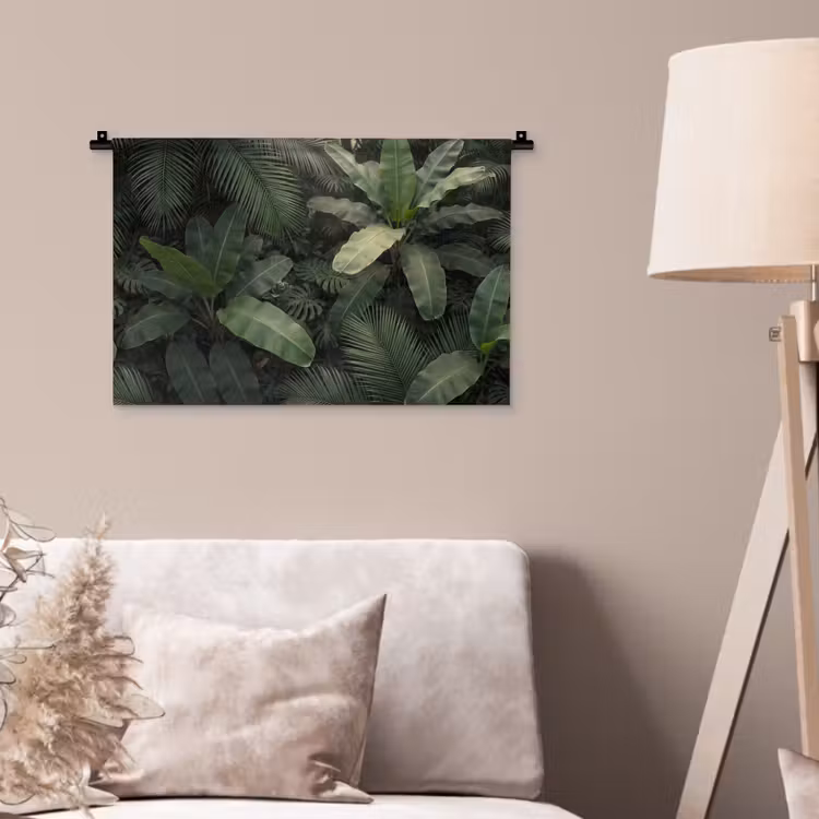Bladeren - Groen - Tropisch - Natuur Wandkleed katoen klein -sfeer4