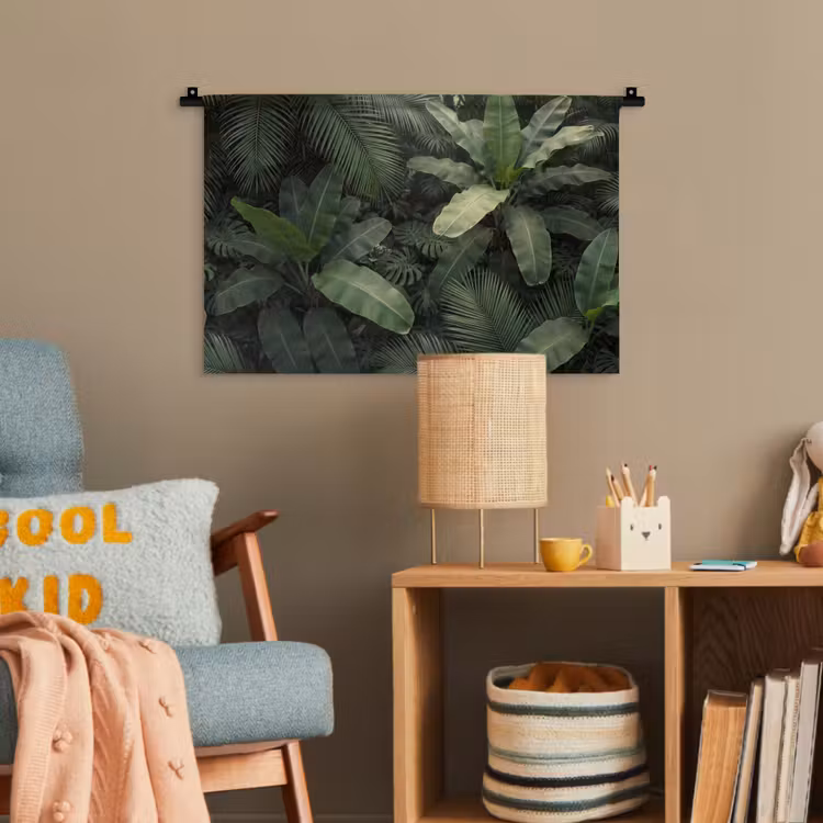 Bladeren - Groen - Tropisch - Natuur Wandkleed katoen klein -wsfeer4_kind