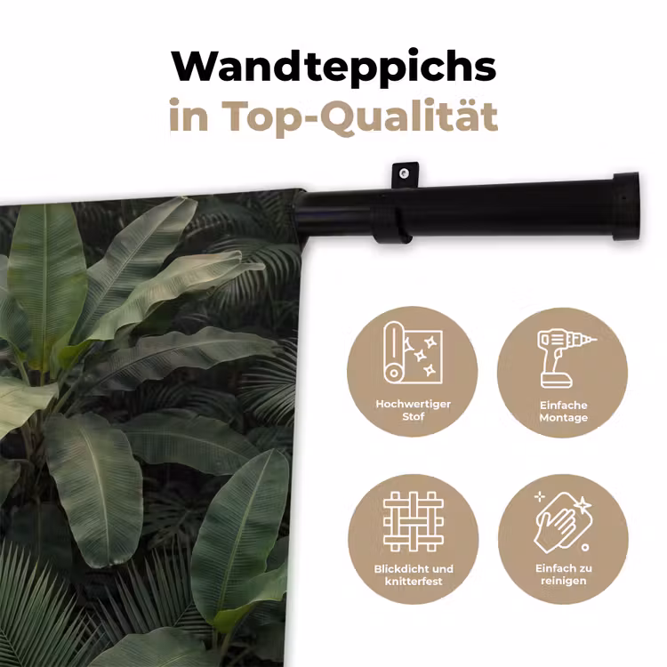 Bladeren - Groen - Tropisch - Natuur Wandkleed katoen klein -tsfeer2_DE