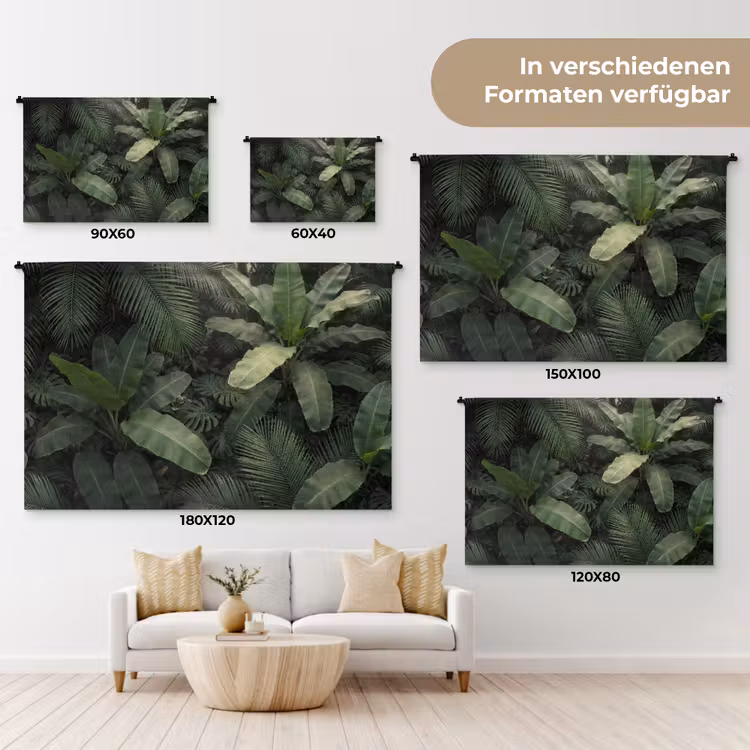 Bladeren - Groen - Tropisch - Natuur Wandkleed katoen klein -tsfeer8_DE