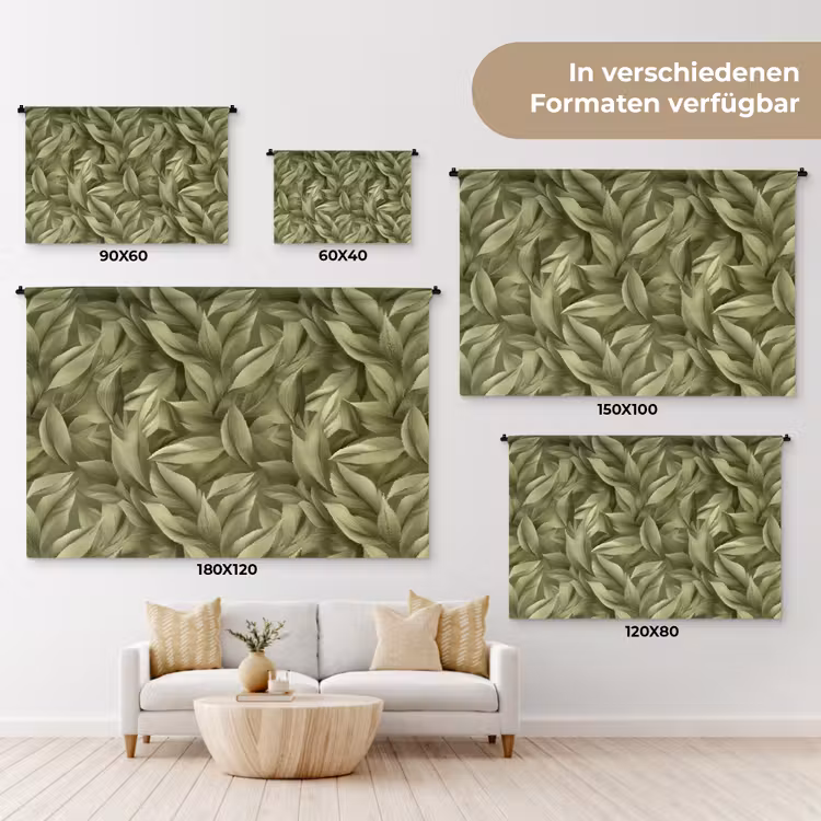Bladeren - Modern - Groen Wandkleed katoen klein 269 -tsfeer8_DE