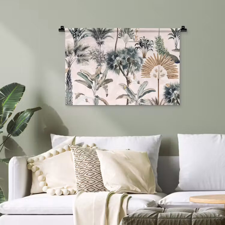 Bladeren - Monstera - Jungle - Tropical Wandkleed katoen klein -sfeer7
