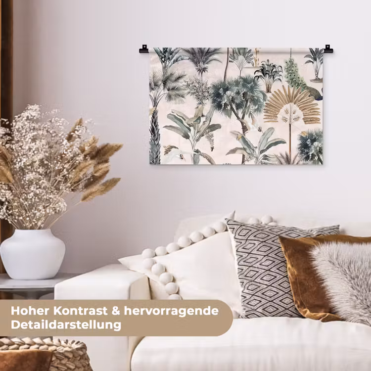 Bladeren - Monstera - Jungle - Tropical Wandkleed katoen klein -tsfeer1_DE