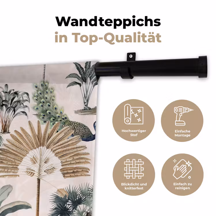 Bladeren - Monstera - Jungle - Tropical Wandkleed katoen klein -tsfeer2_DE