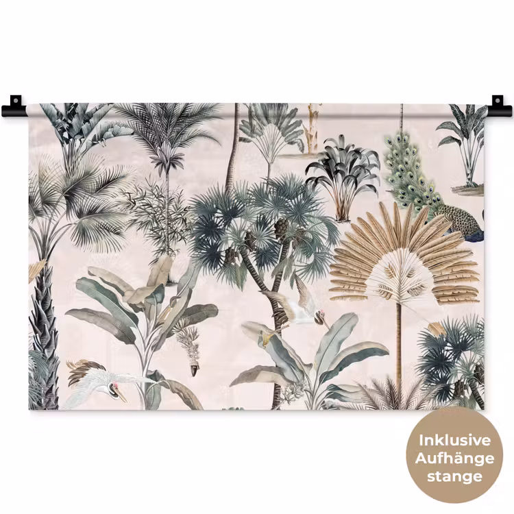 Bladeren - Monstera - Jungle - Tropical Wandkleed katoen klein -t3d_DE