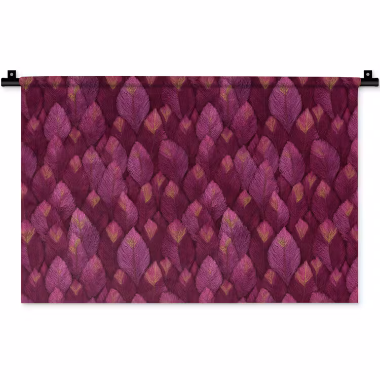 Bladeren - Patroon - Burgundy Wandkleed katoen klein 269 -zz3d