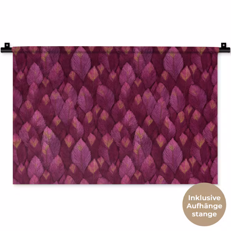 Bladeren - Patroon - Burgundy Wandkleed katoen klein 269 -t3d_DE