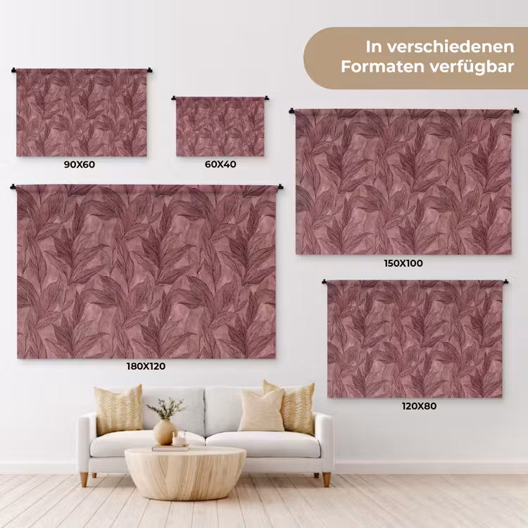 Bladeren - Patroon - Paars Wandkleed katoen klein 269 -tsfeer8_DE