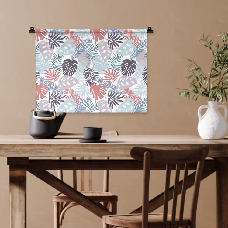 Bladeren - Pastel - Jungle Wandkleed katoen klein -sfeer6