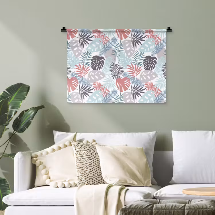 Bladeren - Pastel - Jungle Wandkleed katoen klein -sfeer7