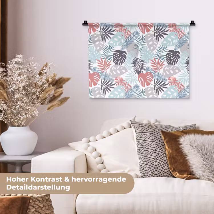 Bladeren - Pastel - Jungle Wandkleed katoen klein -tsfeer1_DE