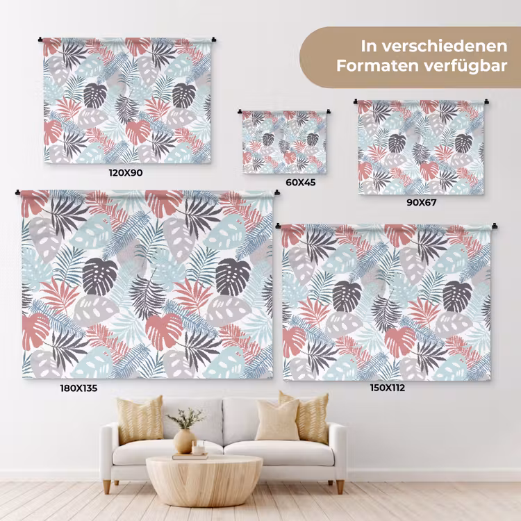 Bladeren - Pastel - Jungle Wandkleed katoen klein -tsfeer8_DE