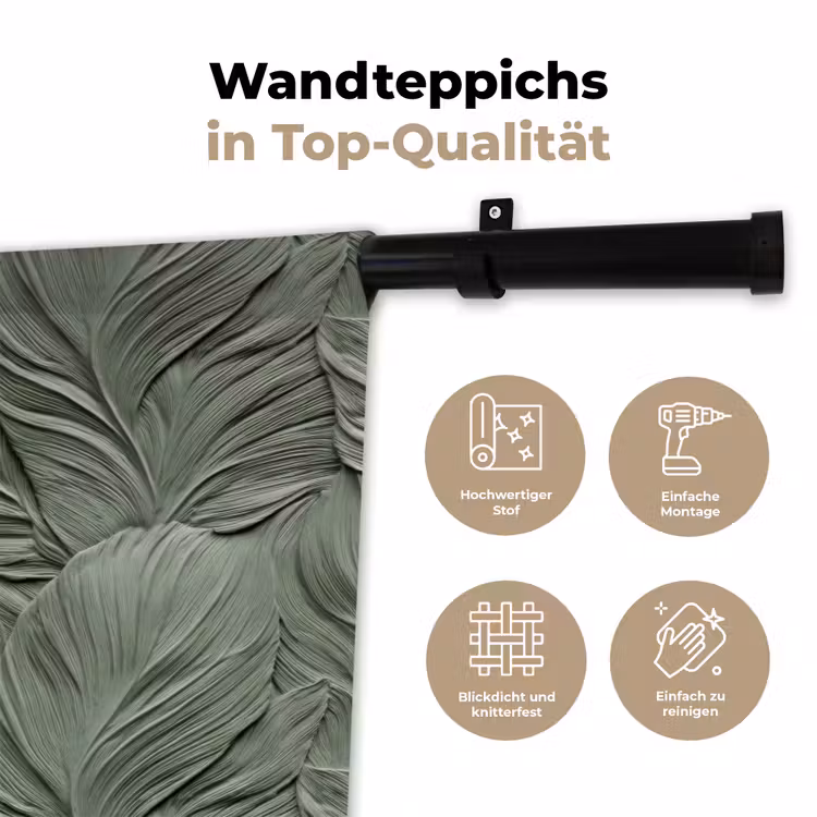 Bladeren - Textuur - Groen Wandkleed katoen klein 269 -tsfeer2_DE