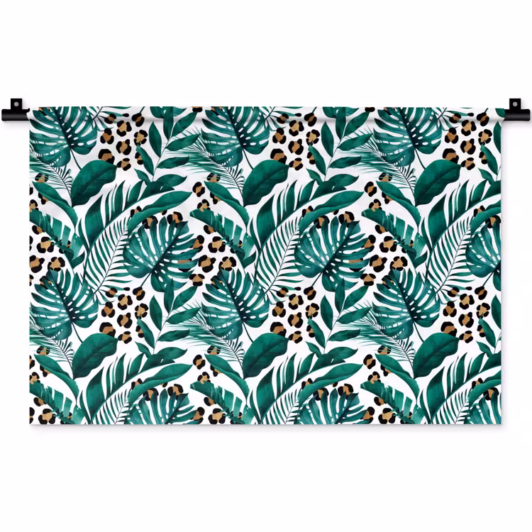 Bladeren - Tropisch - Jungle Wandkleed katoen klein -zz3d