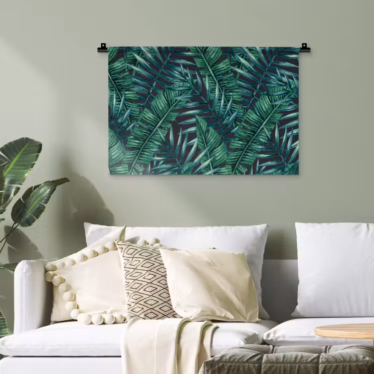 Bladeren - Tropical - Jungle Wandkleed katoen klein -sfeer7