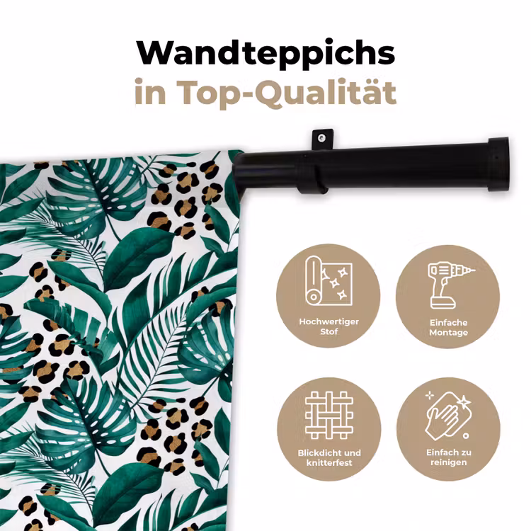 Bladeren - Tropisch - Jungle Wandkleed katoen klein -tsfeer2_DE