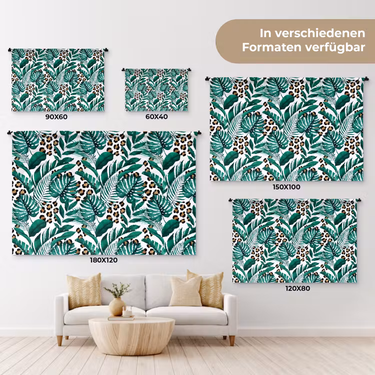 Bladeren - Tropisch - Jungle Wandkleed katoen klein -tsfeer8_DE