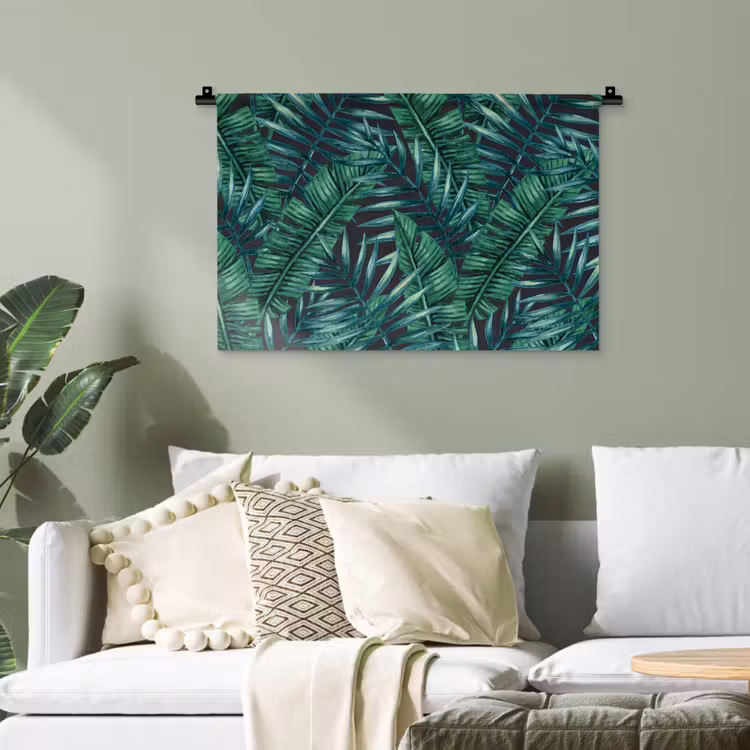Bladeren - Tropisch - Jungle -  Natuur Wandkleed katoen klein -sfeer7