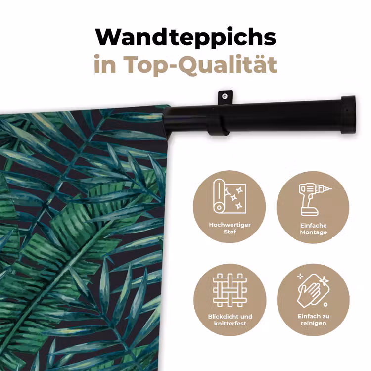 Bladeren - Tropisch - Jungle -  Natuur Wandkleed katoen klein -tsfeer2_DE
