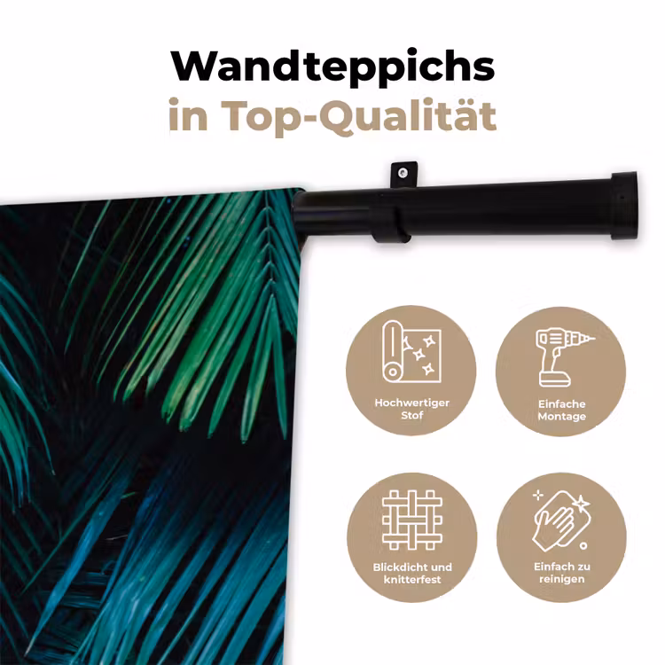 Bladeren - Tropisch - Jungle - Natuur Wandkleed katoen klein -tsfeer2_DE