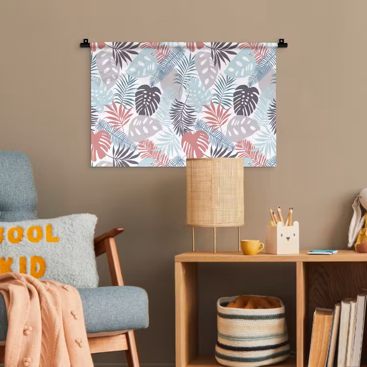 Bladeren - Tropical - Pastel - Jungle Wandkleed katoen klein -wsfeer4_kind