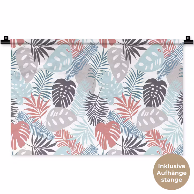 Bladeren - Tropical - Pastel - Jungle Wandkleed katoen klein -t3d_DE