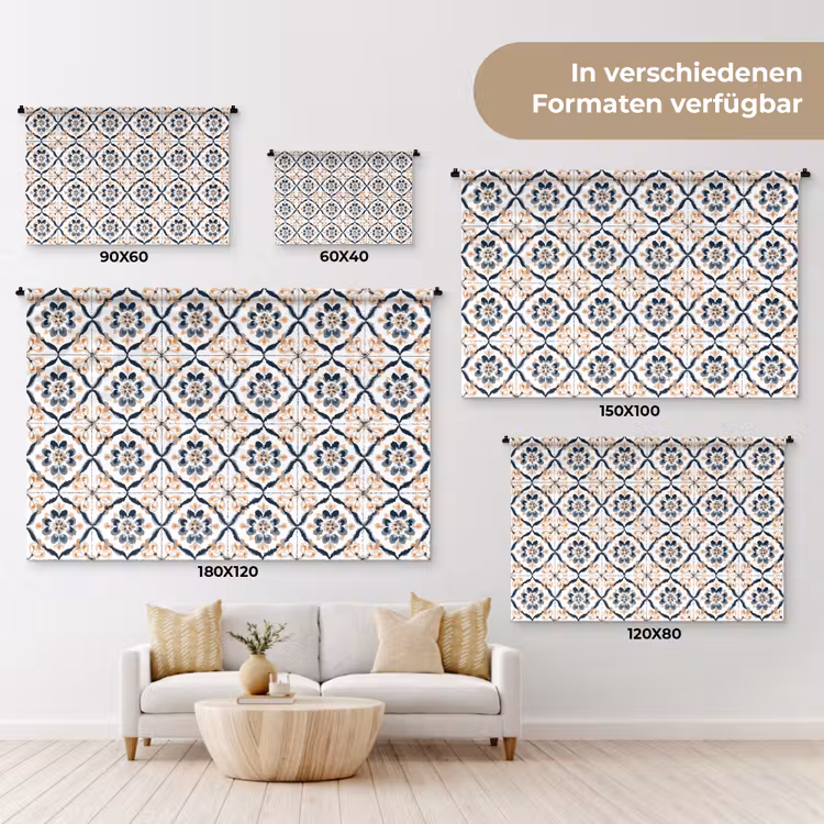 Bladvorm - Patroon - Kleurrijk Wandkleed katoen klein 269 -tsfeer8_DE