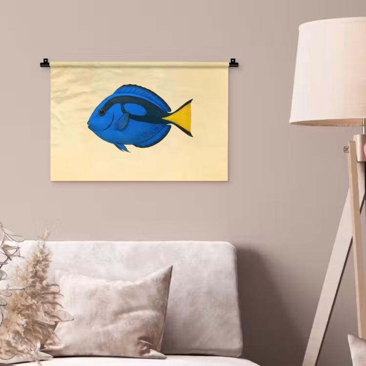 Blauw - Dory - Vis - Staartvin Wandkleed katoen klein -sfeer4